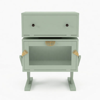 Robot LED Nightstand With 360° Rotating Drawer