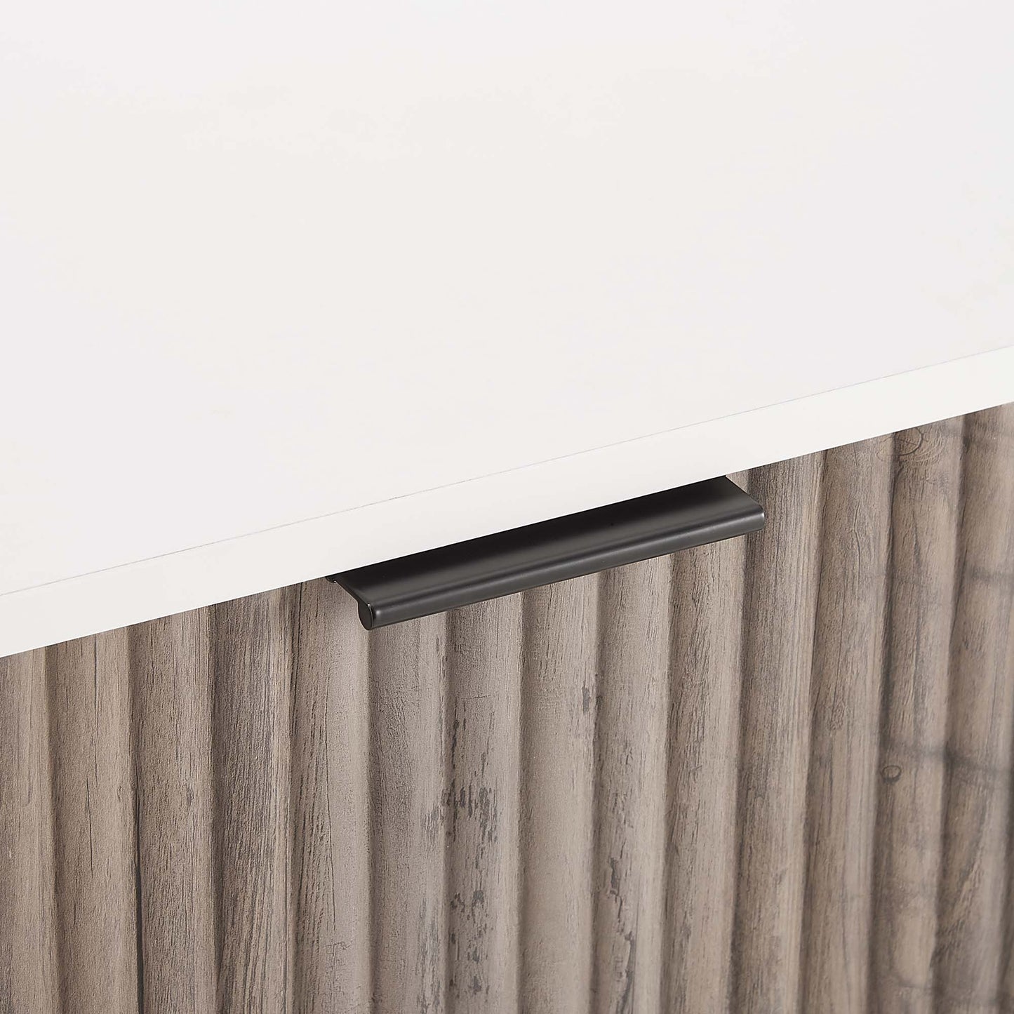 Dumbo - Fluted Nightstand With 1 Drawer - Gray / White - The Sleep Loft - Online Mattress Showroom NYC