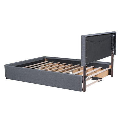Upholstered Platform Bed With Trundle & Drawers - The Sleep Loft - Online Mattress Showroom NYC