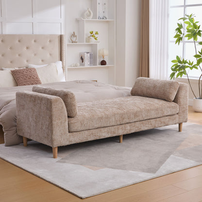Modern Upholstered End Of Bed Bench With Armrests - The Sleep Loft - Online Mattress Showroom NYC
