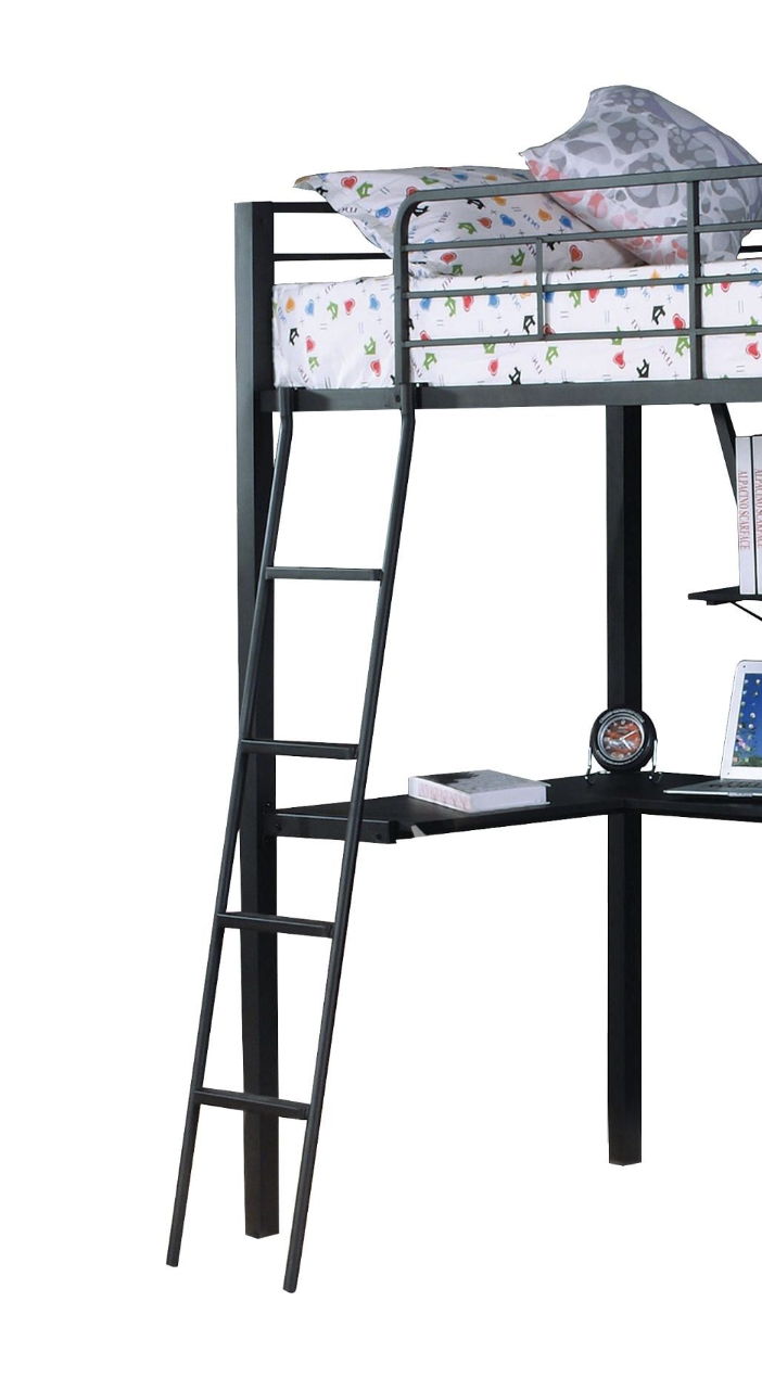 Senon - Twin Loft Bed With Desk - Black / Silver - The Sleep Loft - Online Mattress Showroom NYC
