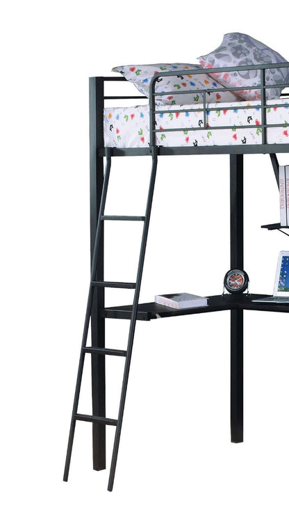 Senon - Twin Loft Bed With Desk - Black / Silver - The Sleep Loft - Online Mattress Showroom NYC