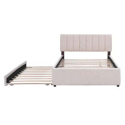 Upholstered Platform Bed With Trundle - The Sleep Loft - Online Mattress Showroom NYC