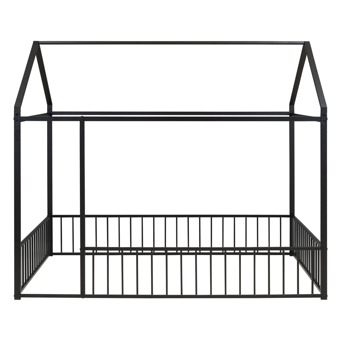 Metal Bed House Bed Frame With Fence - The Sleep Loft - Online Mattress Showroom NYC