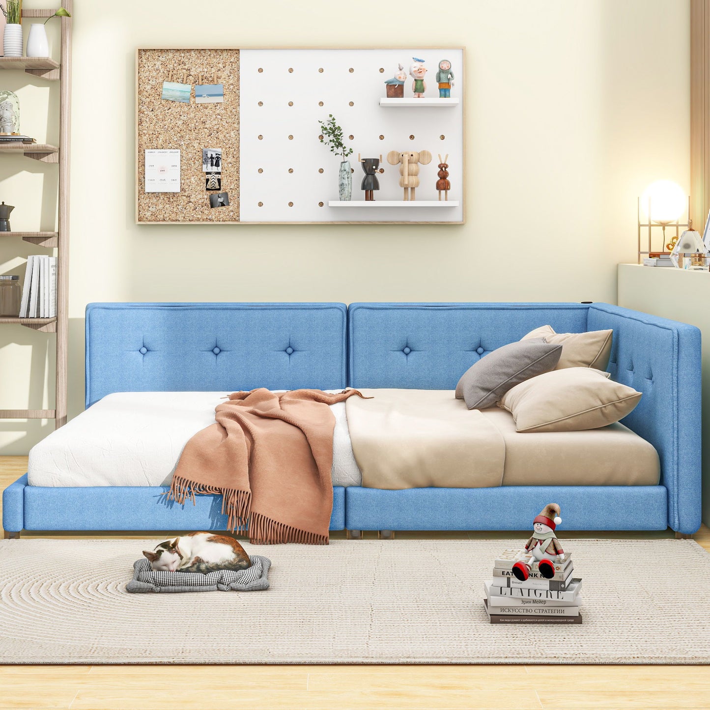 Modern Upholstered Platform Bed With USB Ports And LED Belt - The Sleep Loft - Online Mattress Showroom NYC