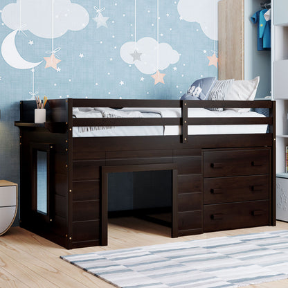 Loft Bed With Cabinet And Shelf - The Sleep Loft - Online Mattress Showroom NYC