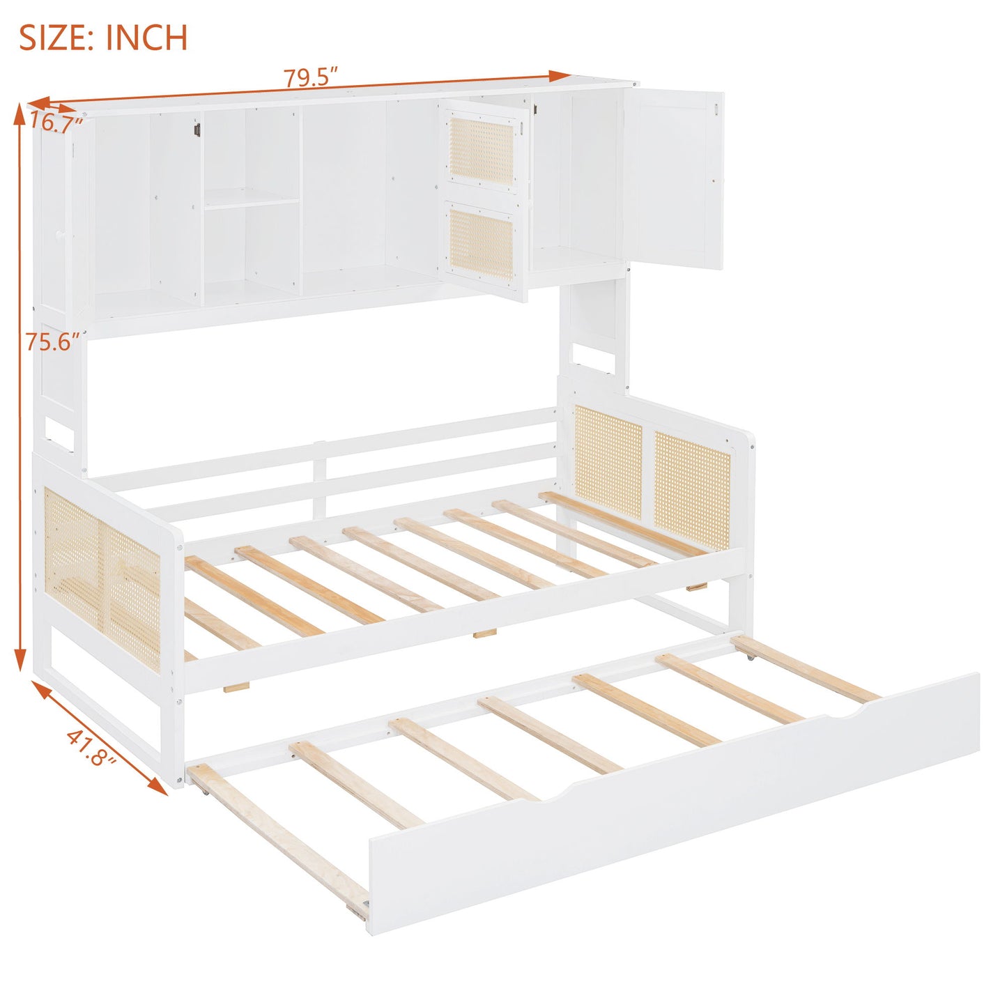 Daybed And All In One Cabinet And Shelf - The Sleep Loft - Online Mattress Showroom NYC