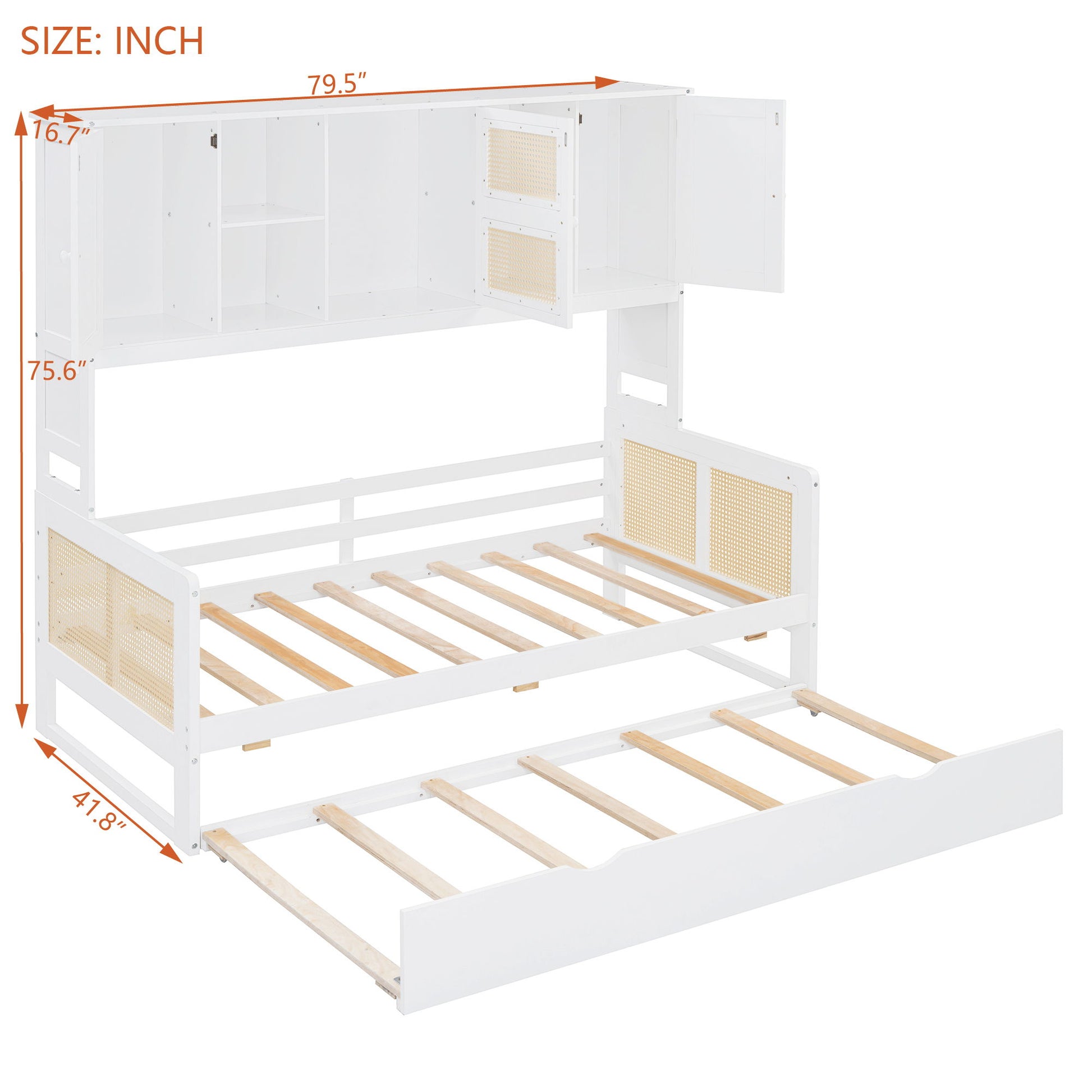 Daybed And All In One Cabinet And Shelf - The Sleep Loft - Online Mattress Showroom NYC