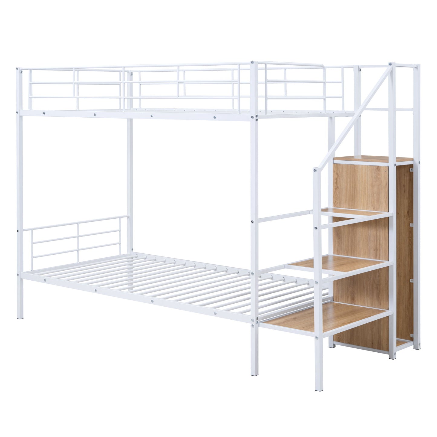 Bunk Bed With Lateral Storage Ladder And Wardrobe - The Sleep Loft - Online Mattress Showroom NYC