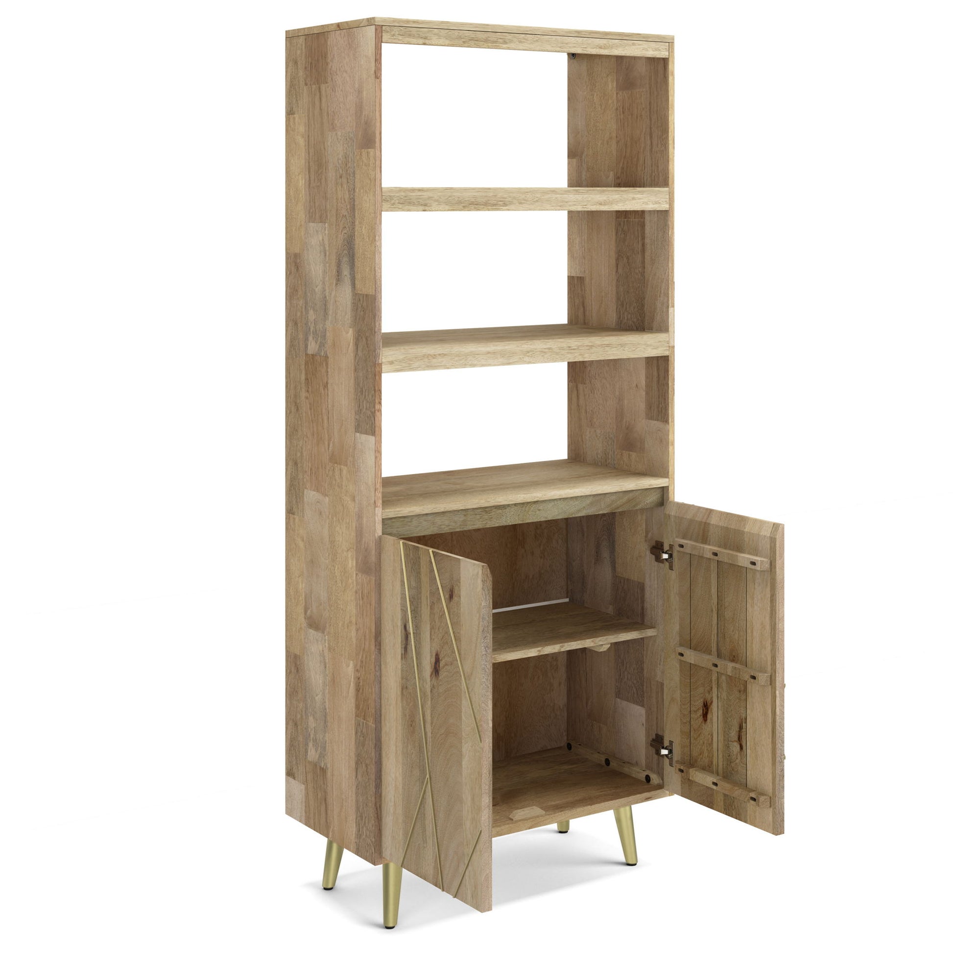 Jager - Bookshelf With Doors - Natural - The Sleep Loft - Online Mattress Showroom NYC