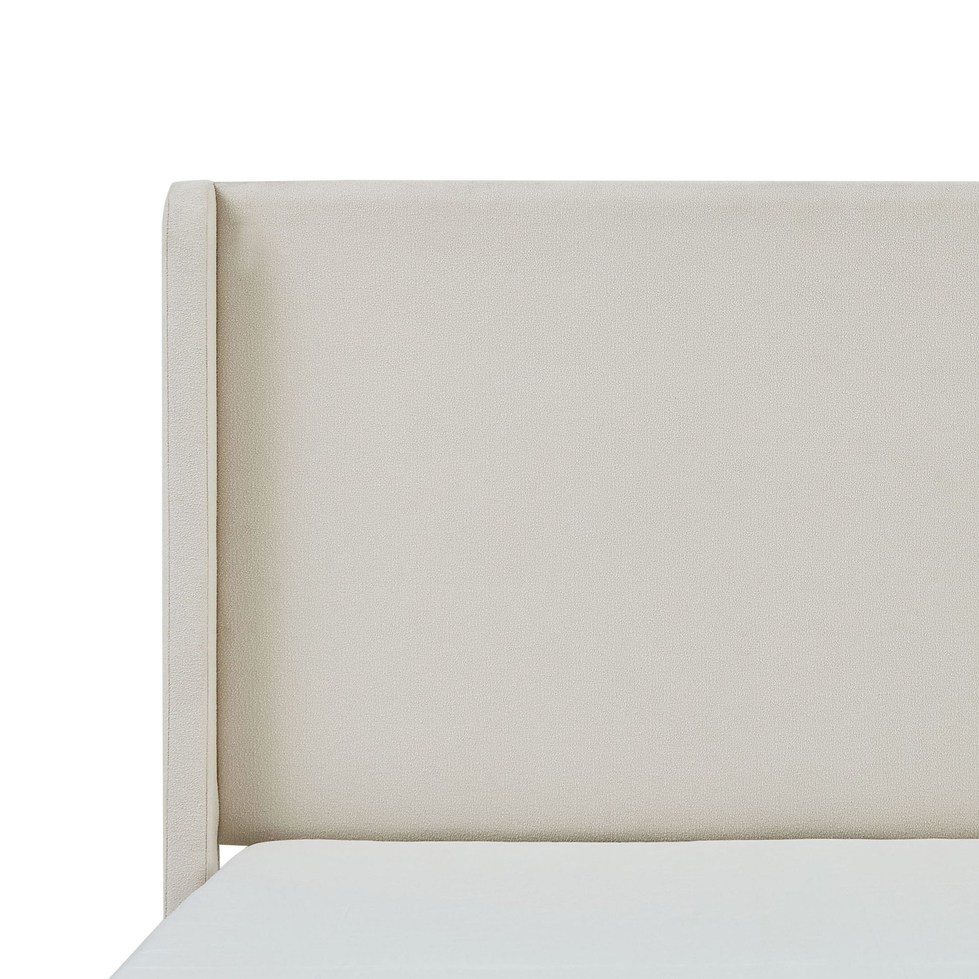 Carmen - King Size Upholstered Wingback Bed - Ivory - The Sleep Loft - Online Mattress Showroom NYC