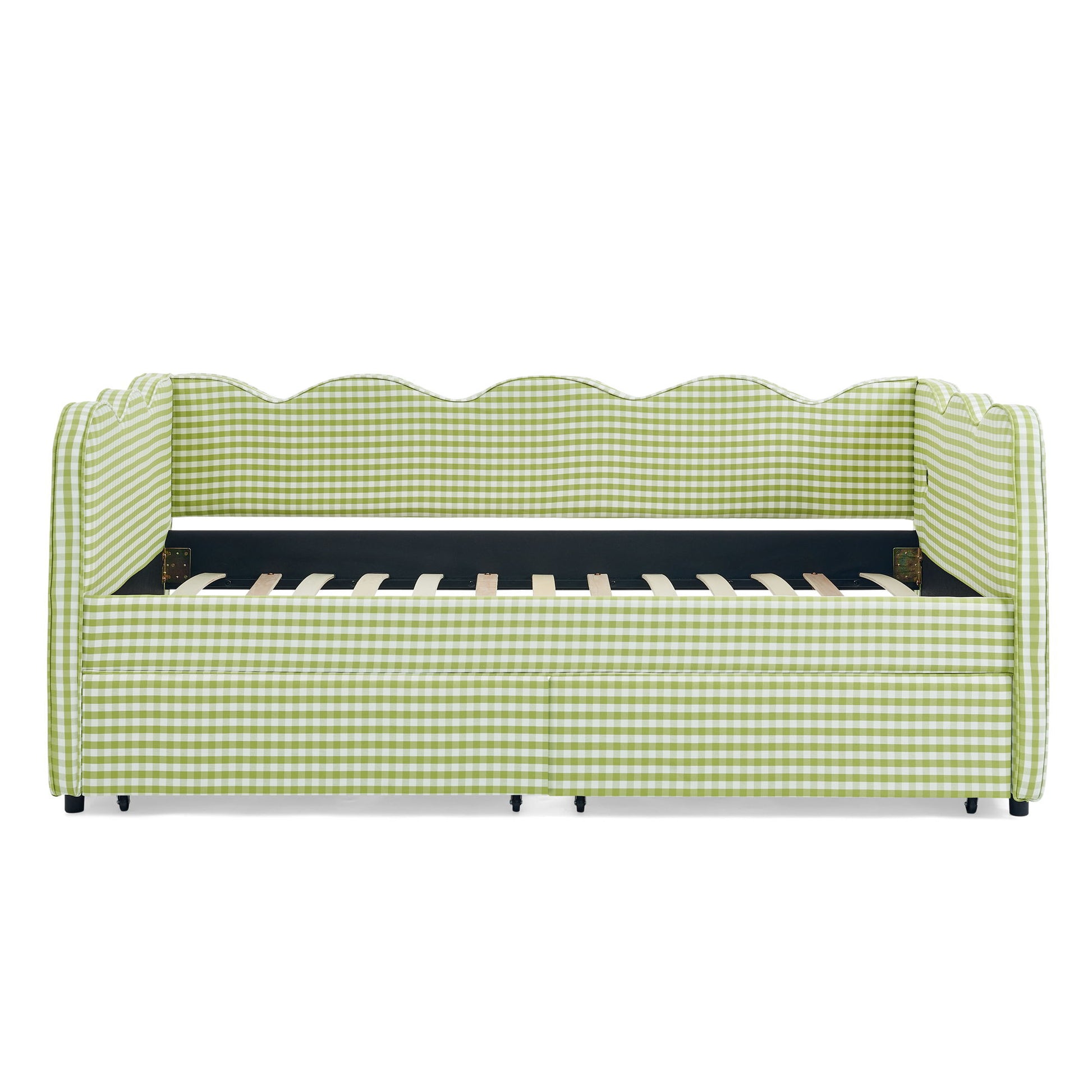 Gingham Daybed With USB Charging Port, Wave-Shaped Design - The Sleep Loft - Online Mattress Showroom NYC