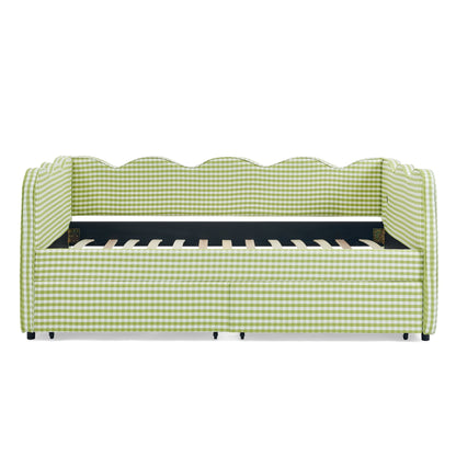Gingham Daybed With USB Charging Port, Wave-Shaped Design - The Sleep Loft - Online Mattress Showroom NYC