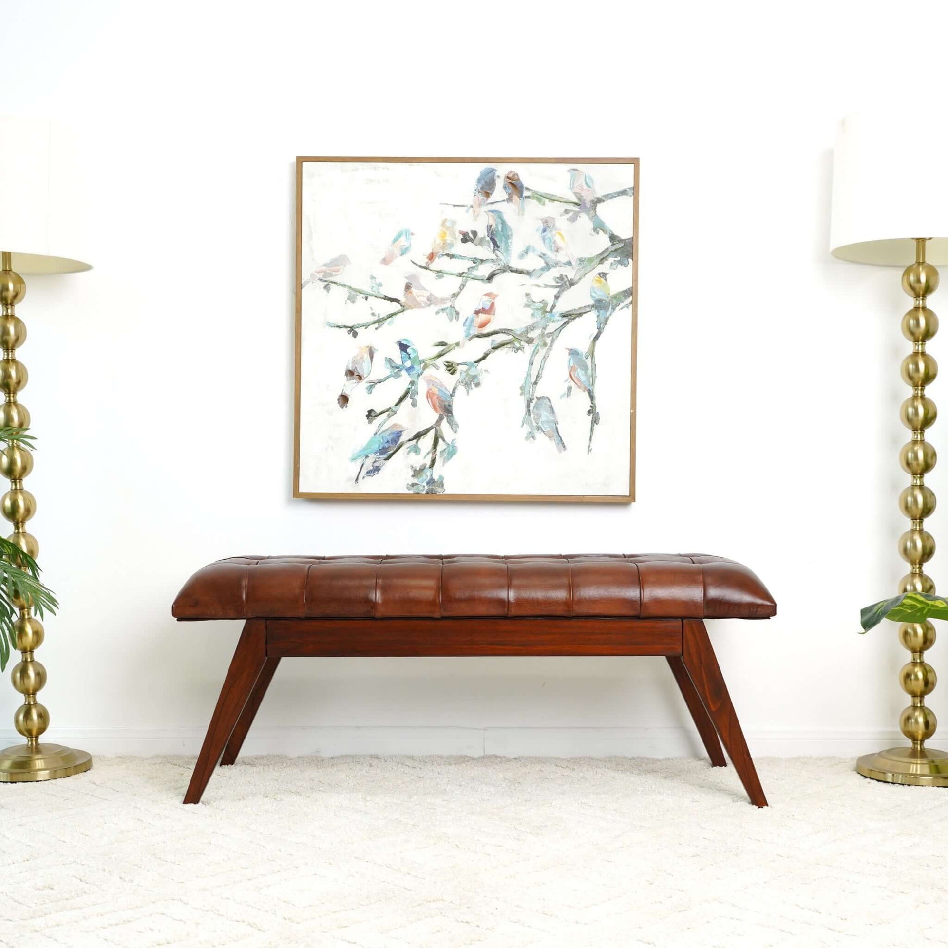 Maja - Bench - Cognac / Dark Brown - The Sleep Loft - Online Mattress Showroom NYC