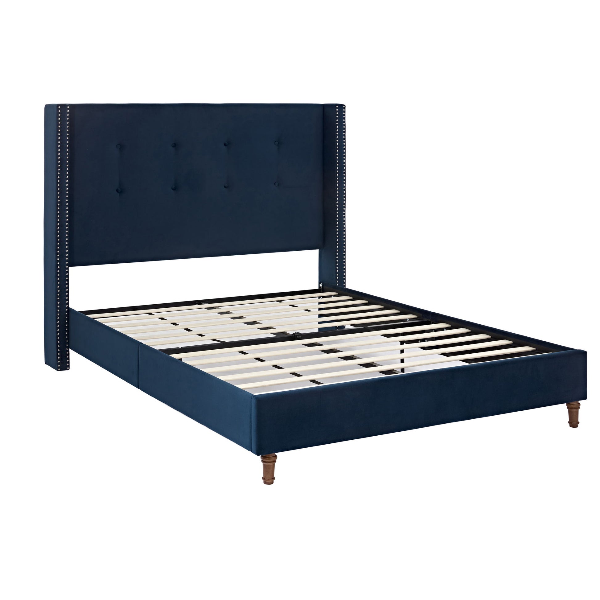 Peyton - Upholstered Bed With 54" High Headboard, Traditional Hand Buttoned Tufting - The Sleep Loft - Online Mattress Showroom NYC