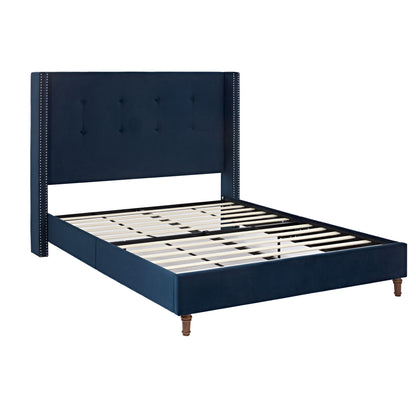 Peyton - Upholstered Bed With 54" High Headboard, Traditional Hand Buttoned Tufting - The Sleep Loft - Online Mattress Showroom NYC