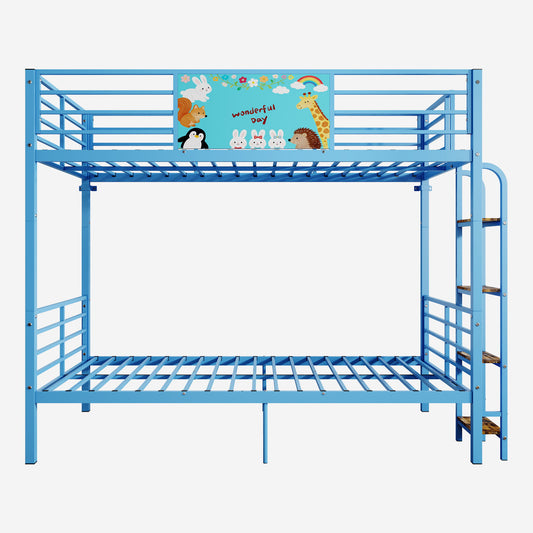 Bunk Bed, Convertible To 2 Separate Twin Size Beds With Full Length Guardrail & Ladder, No Box Spring Needed - Blue - The Sleep Loft - Online Mattress Showroom NYC