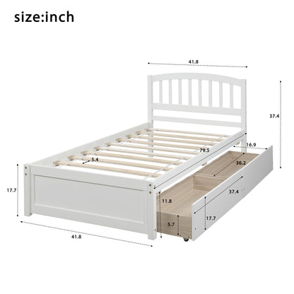 Platform Storage Bed Wood Bed Frame With Two Drawers And Headboard - The Sleep Loft - Online Mattress Showroom NYC