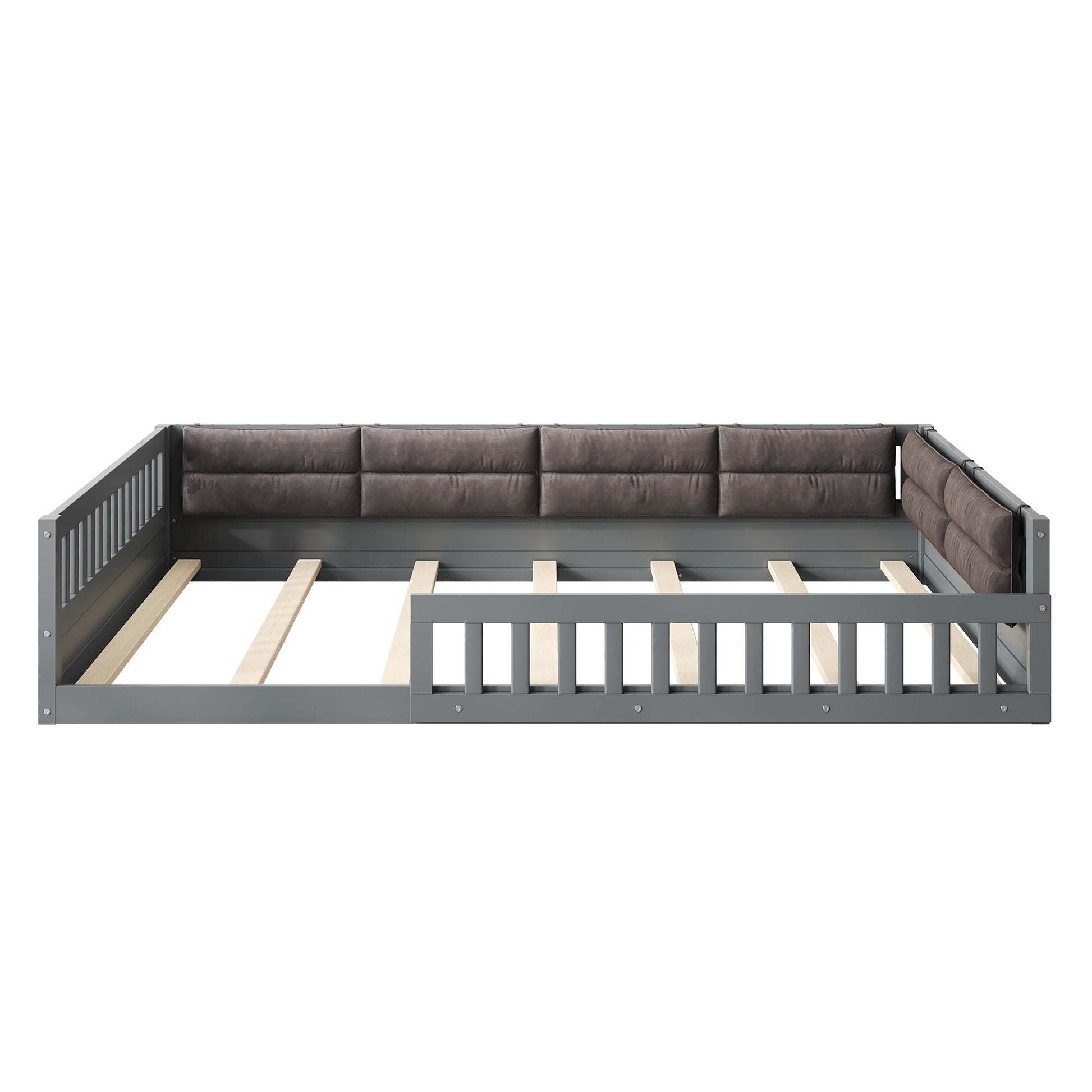 Upholstered Platform Bed With Guardrail And Pillow - The Sleep Loft - Online Mattress Showroom NYC