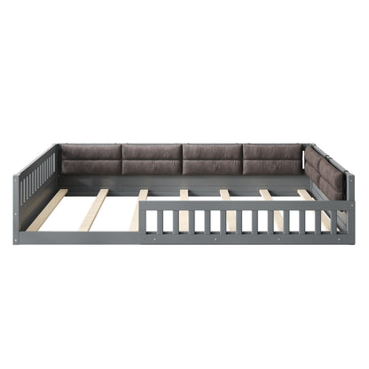 Upholstered Platform Bed With Guardrail And Pillow - The Sleep Loft - Online Mattress Showroom NYC