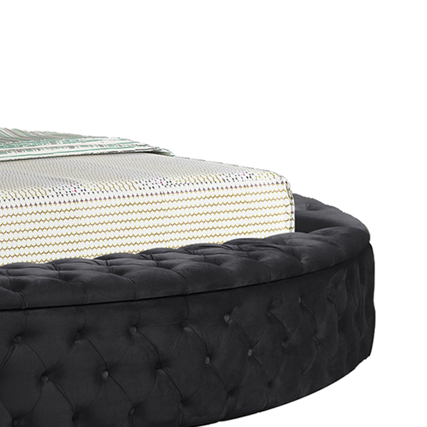 Hazel - Queen Size Tufted Storage Bed & Bluetooth Speakers, USB Port - Black - The Sleep Loft - Online Mattress Showroom NYC