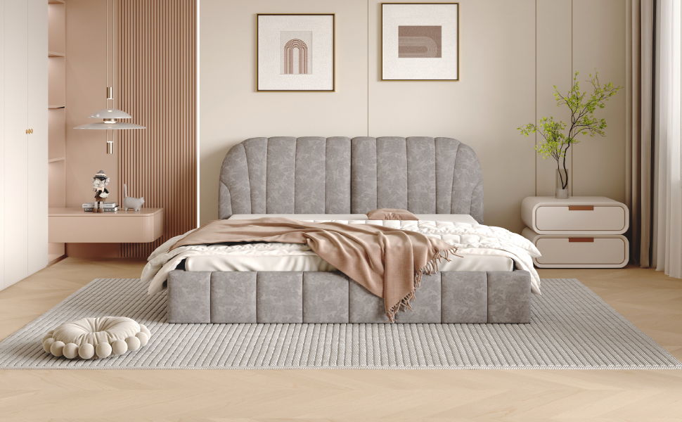 Elegant Design Upholstered Platform Bed - The Sleep Loft - Online Mattress Showroom NYC