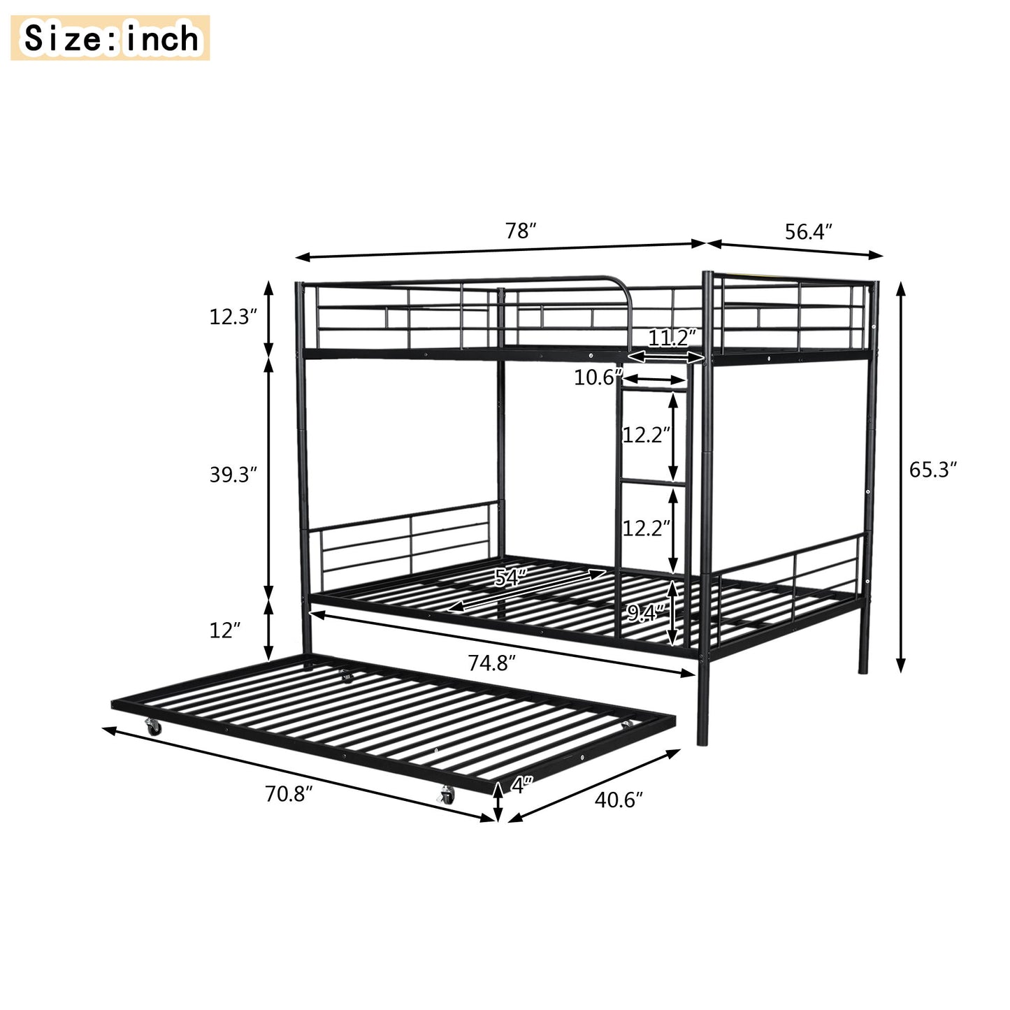 Steel Construction Bunk Bed - The Sleep Loft - Online Mattress Showroom NYC