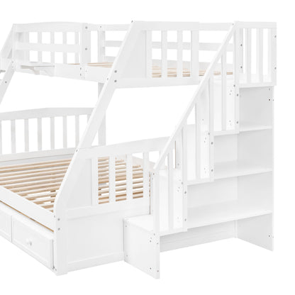 Bunk Bed With Drawers, Ladder And Storage Staircase - The Sleep Loft - Online Mattress Showroom NYC