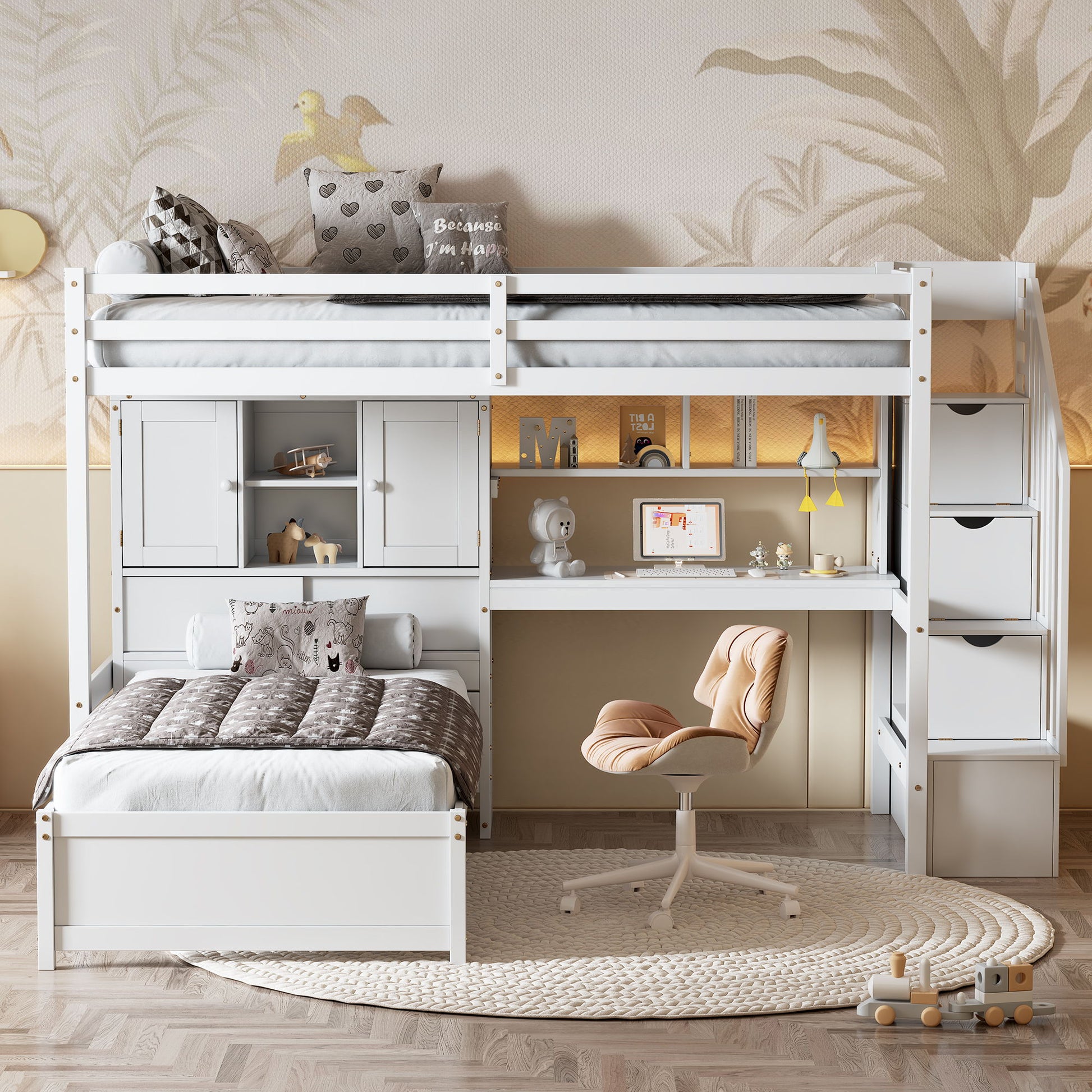 Loft Bed With Built In Desk And Staircase - The Sleep Loft - Online Mattress Showroom NYC