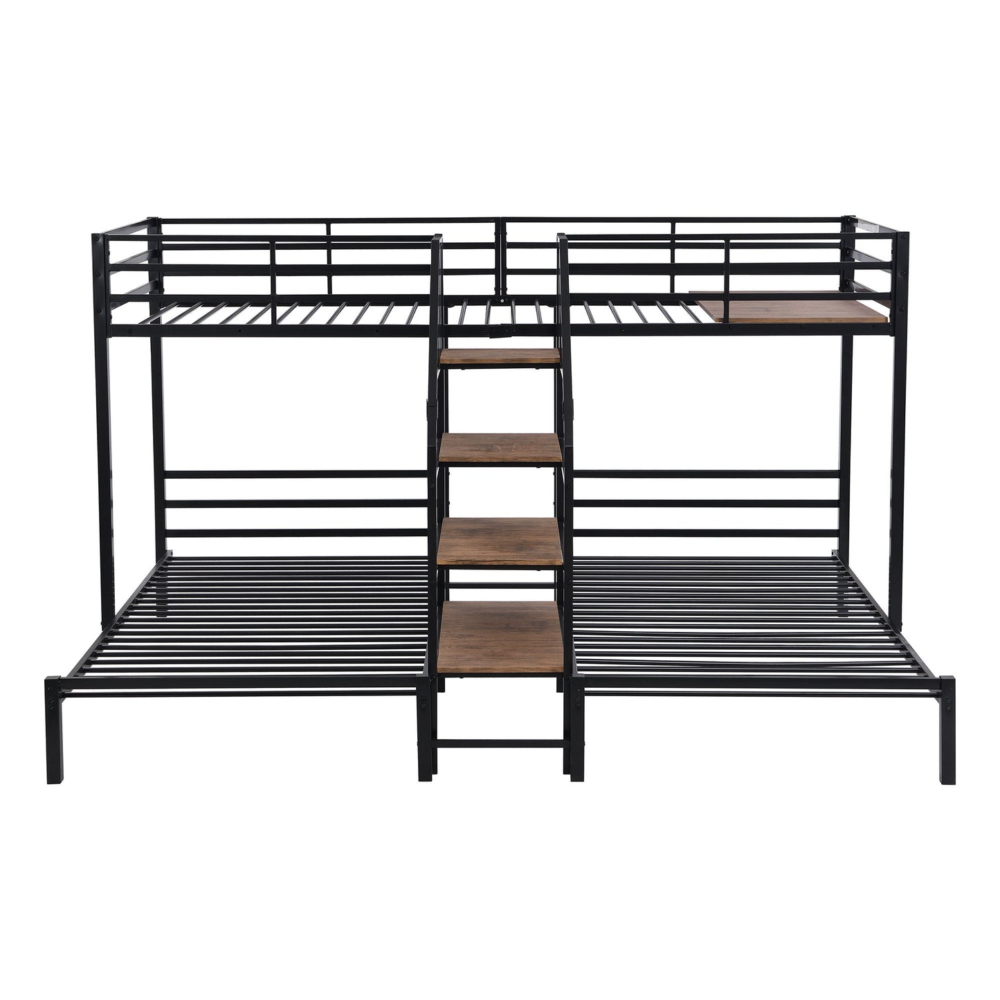 Metal Bunk Bed With Storage Shelves Staircase - The Sleep Loft - Online Mattress Showroom NYC