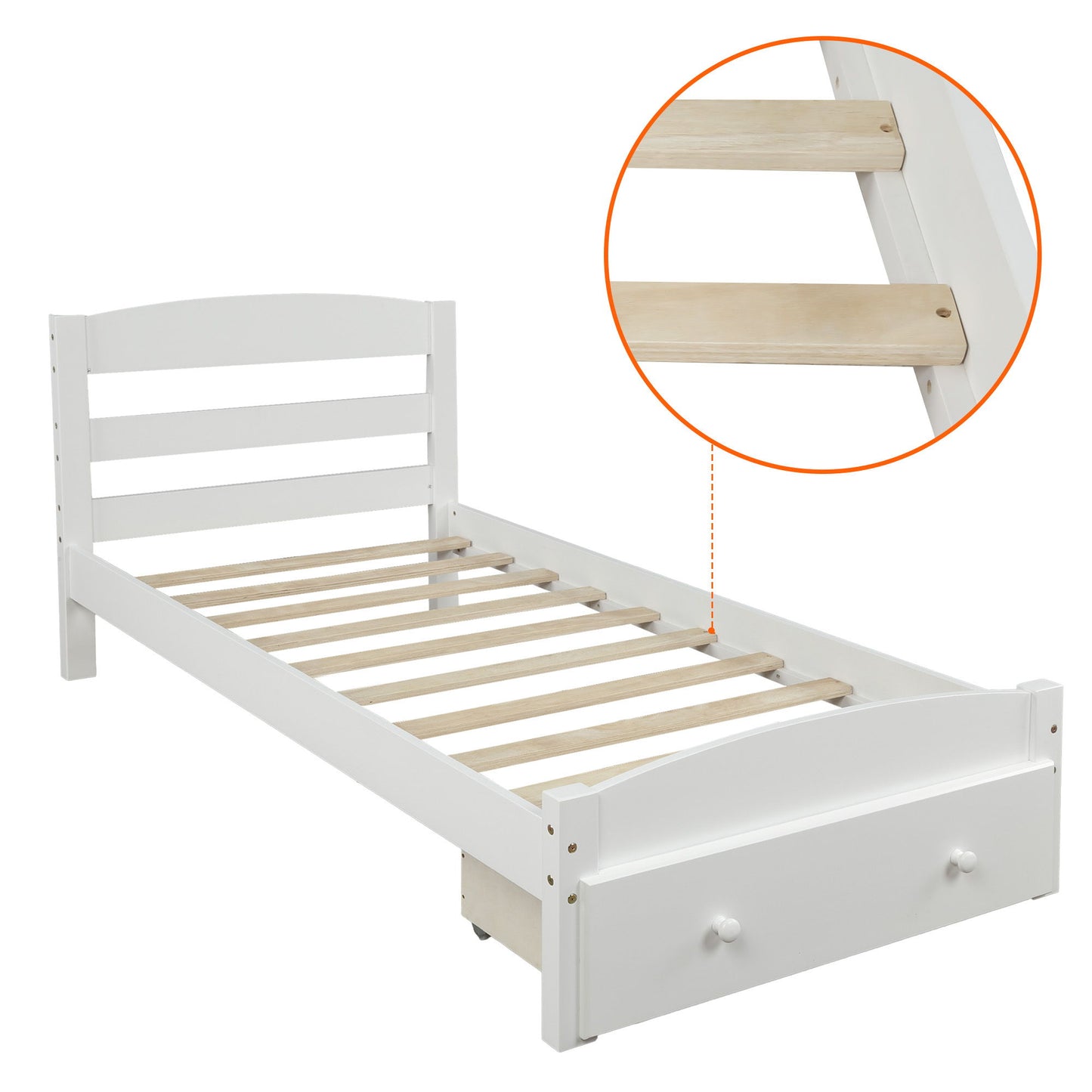 Platform Bed Frame With Storage Drawer And Wood Slat Support No Box Spring Needed - The Sleep Loft - Online Mattress Showroom NYC