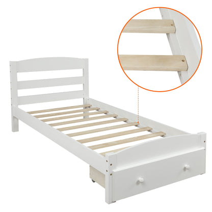 Platform Bed Frame With Storage Drawer And Wood Slat Support No Box Spring Needed - The Sleep Loft - Online Mattress Showroom NYC