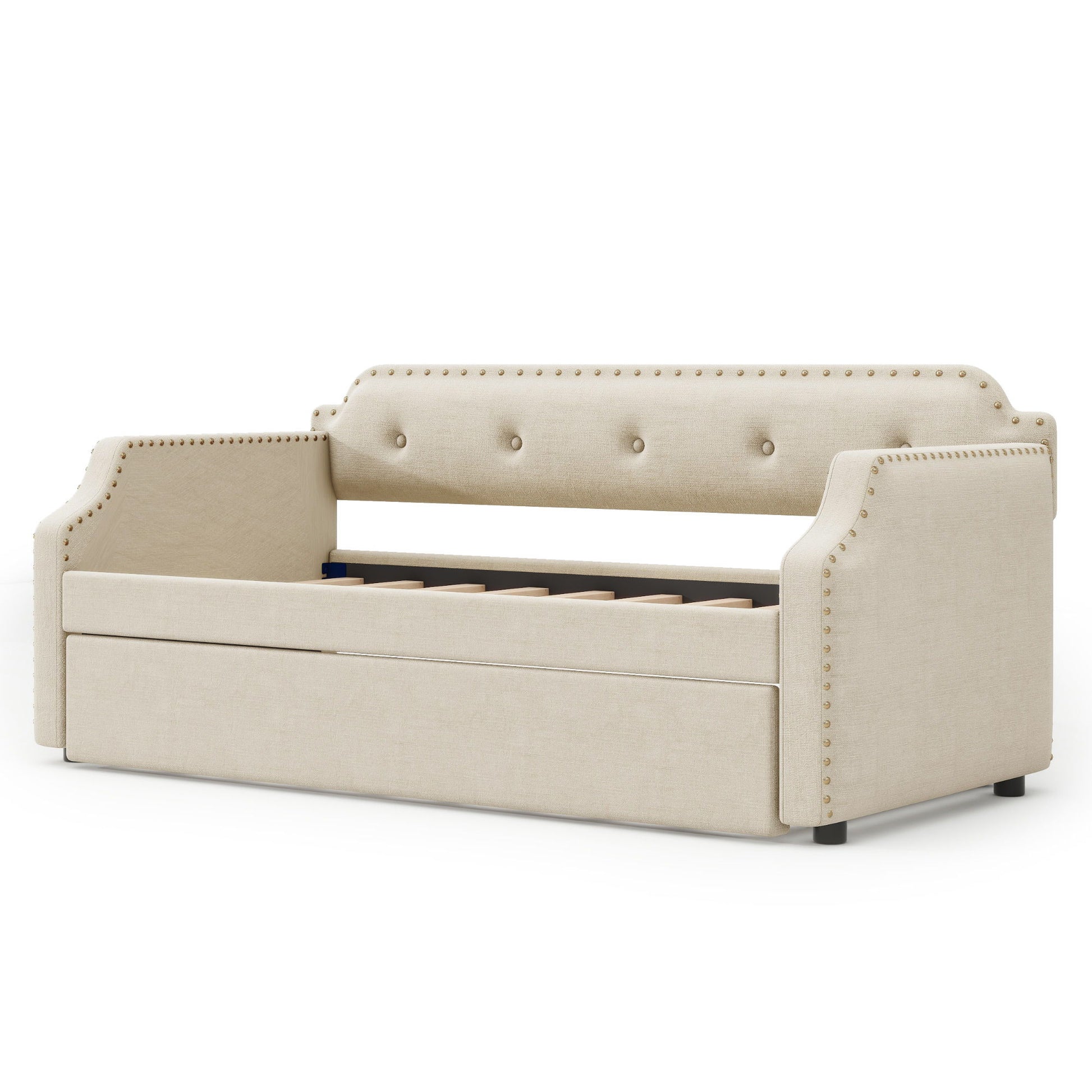 Upholstered Daybed With Trundle - The Sleep Loft - Online Mattress Showroom NYC