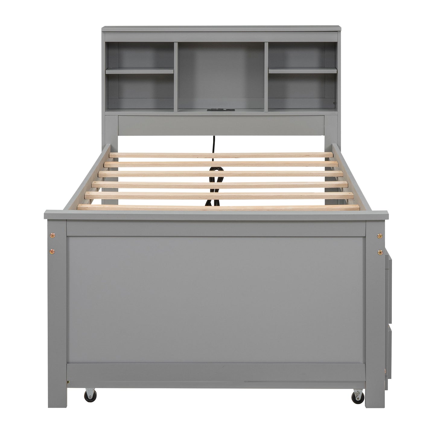 Platform Bed With Storage Headboard, USB, Trundle And 3 Drawers - The Sleep Loft - Online Mattress Showroom NYC