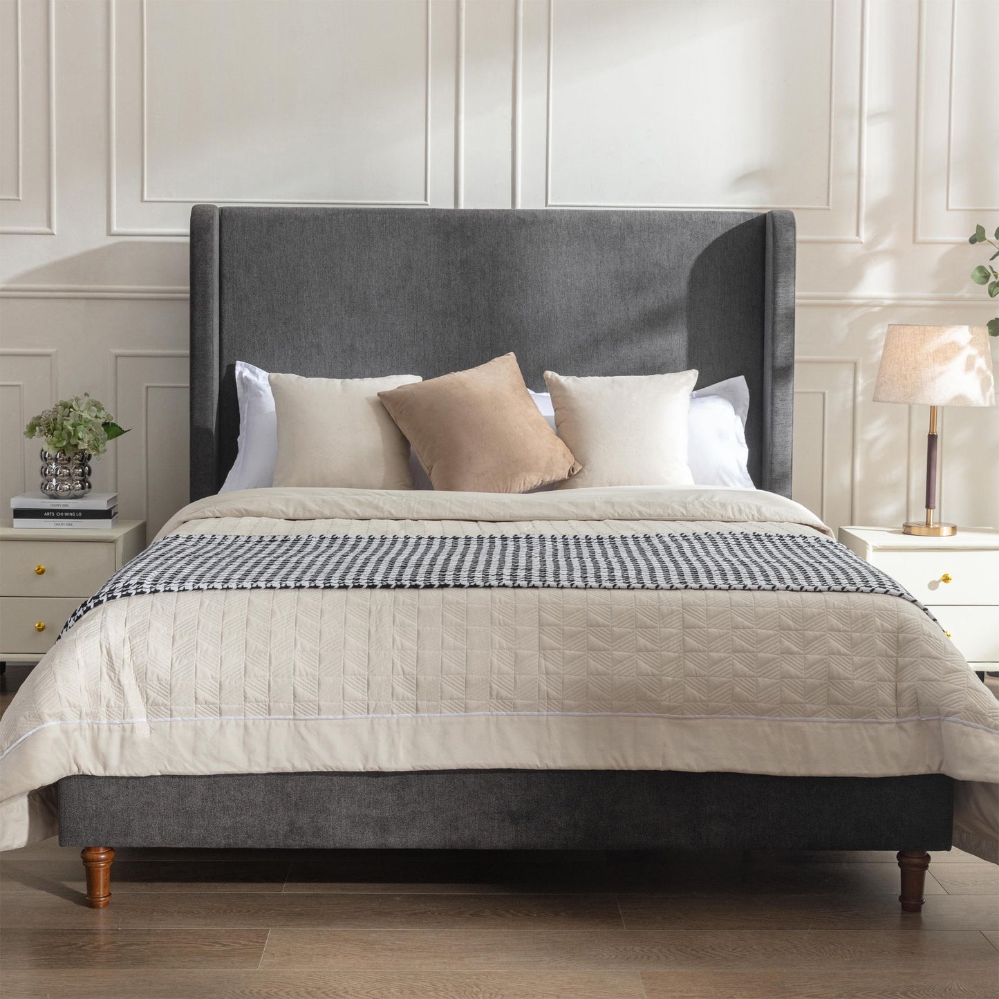 Harper - Tall Headboard Upholstered Bed - The Sleep Loft - Online Mattress Showroom NYC