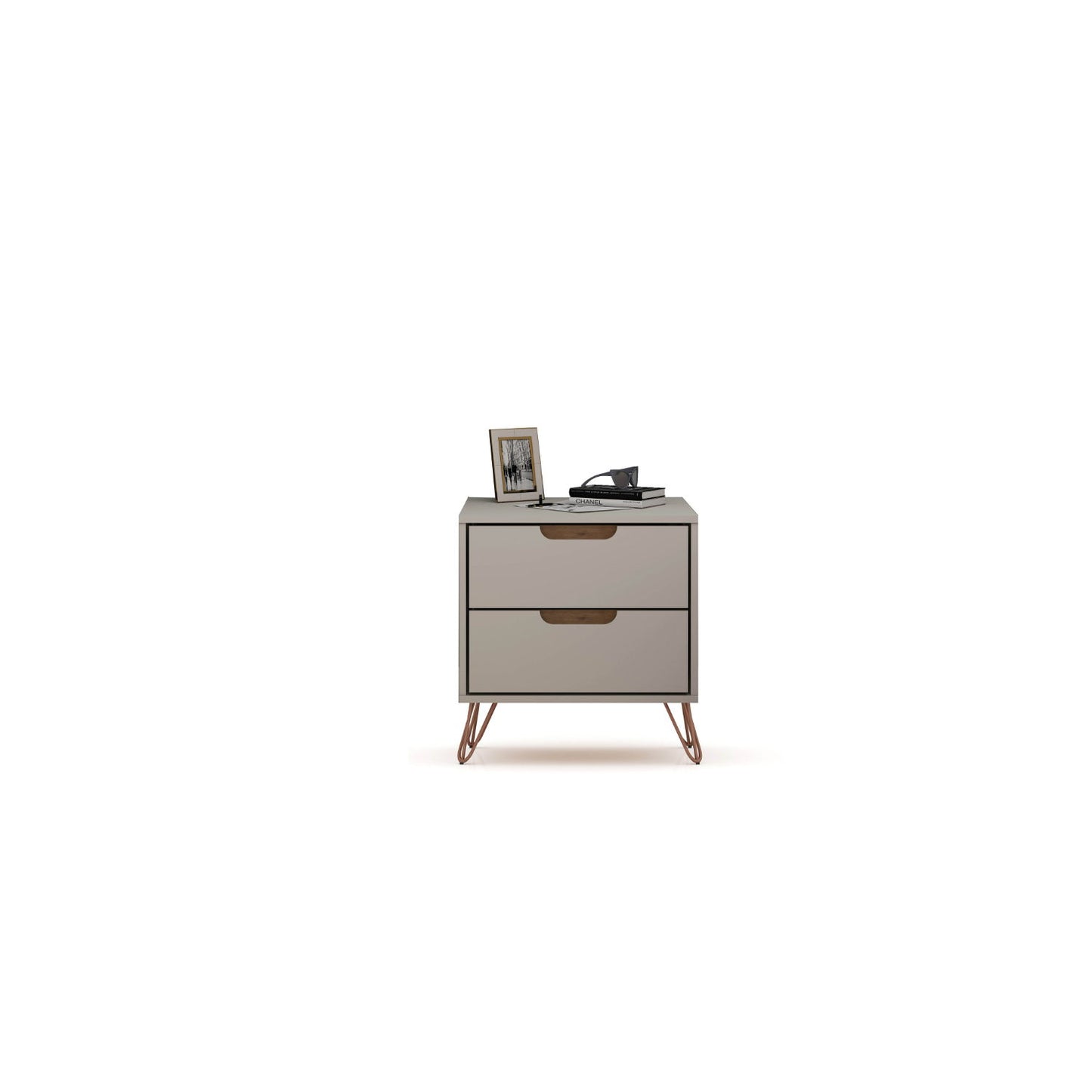 Rockefeller - Nightstand With 2 Drawers - Off White - The Sleep Loft - Online Mattress Showroom NYC