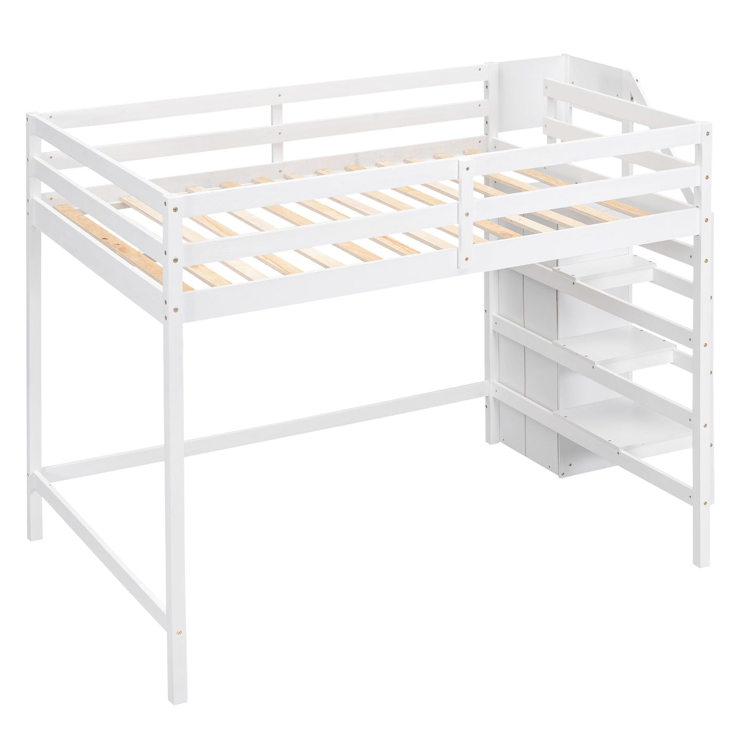 Loft Bed With Built In Storage Wardrobe And Staircase - The Sleep Loft - Online Mattress Showroom NYC