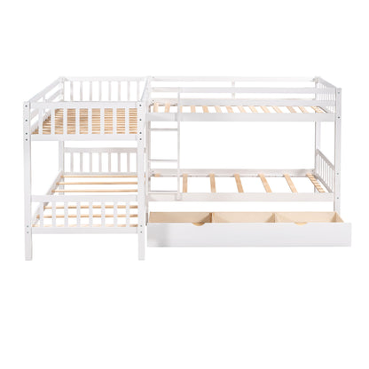 L Shaped Bunk Bed With Drawers - The Sleep Loft - Online Mattress Showroom NYC