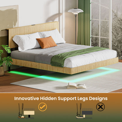 Floating Bedstead With Charging Station And LED Lights - The Sleep Loft - Online Mattress Showroom NYC