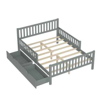 Platform Bed With Guardrails On Both Sides And 2 Storage Drawers - The Sleep Loft - Online Mattress Showroom NYC