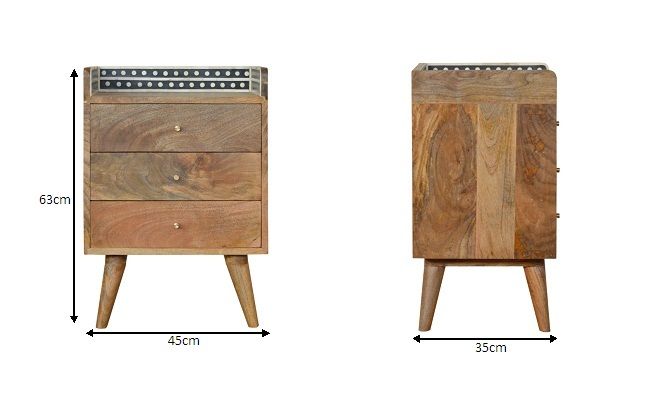 Inlay Bone Gallery Back Nightstand - Brown - The Sleep Loft - Online Mattress Showroom NYC