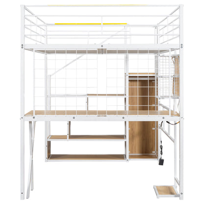 Loft Bed With Built In Work Station, Wardrobe, Storage Staircase And LED - The Sleep Loft - Online Mattress Showroom NYC