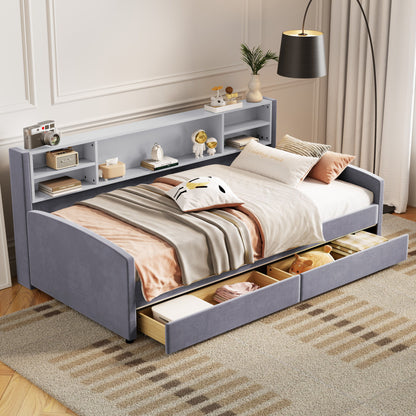 Luxurious Upholstered Platform Bed With Storage Drawers - The Sleep Loft - Online Mattress Showroom NYC