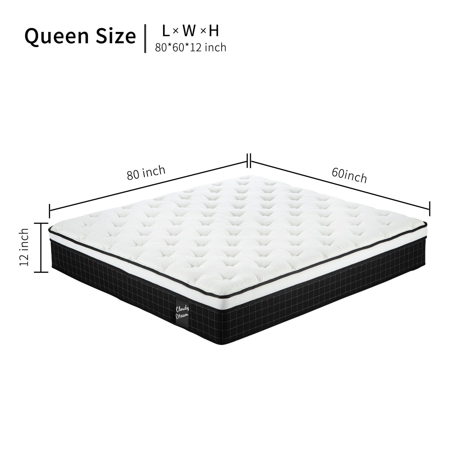 12" Hybrid Mattress With Individual Pocket Spring, Comortable Memory Foam - The Sleep Loft - Online Mattress Showroom NYC