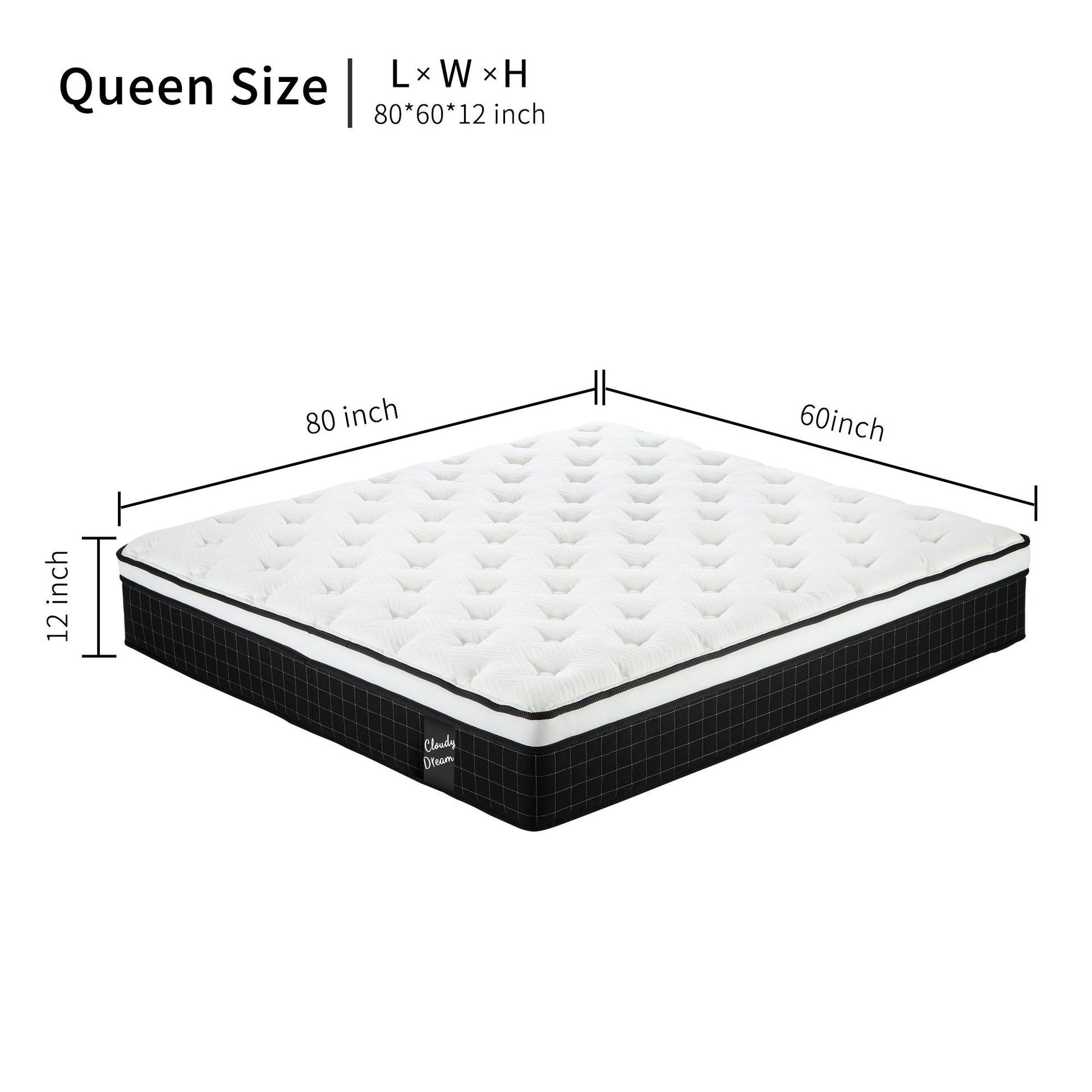 12" Hybrid Mattress With Individual Pocket Spring, Comortable Memory Foam - The Sleep Loft - Online Mattress Showroom NYC