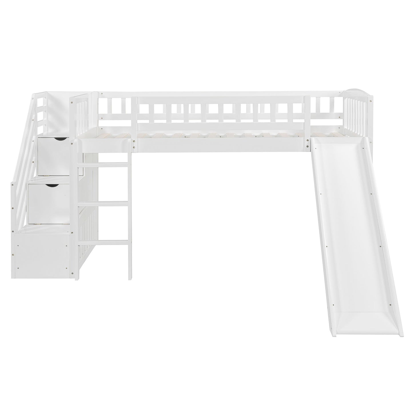 Loft Stairway Bed With 2 Drawers, Convertible Ladder And Slide - The Sleep Loft - Online Mattress Showroom NYC