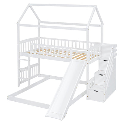 House Bunk Bed With Slide - The Sleep Loft - Online Mattress Showroom NYC