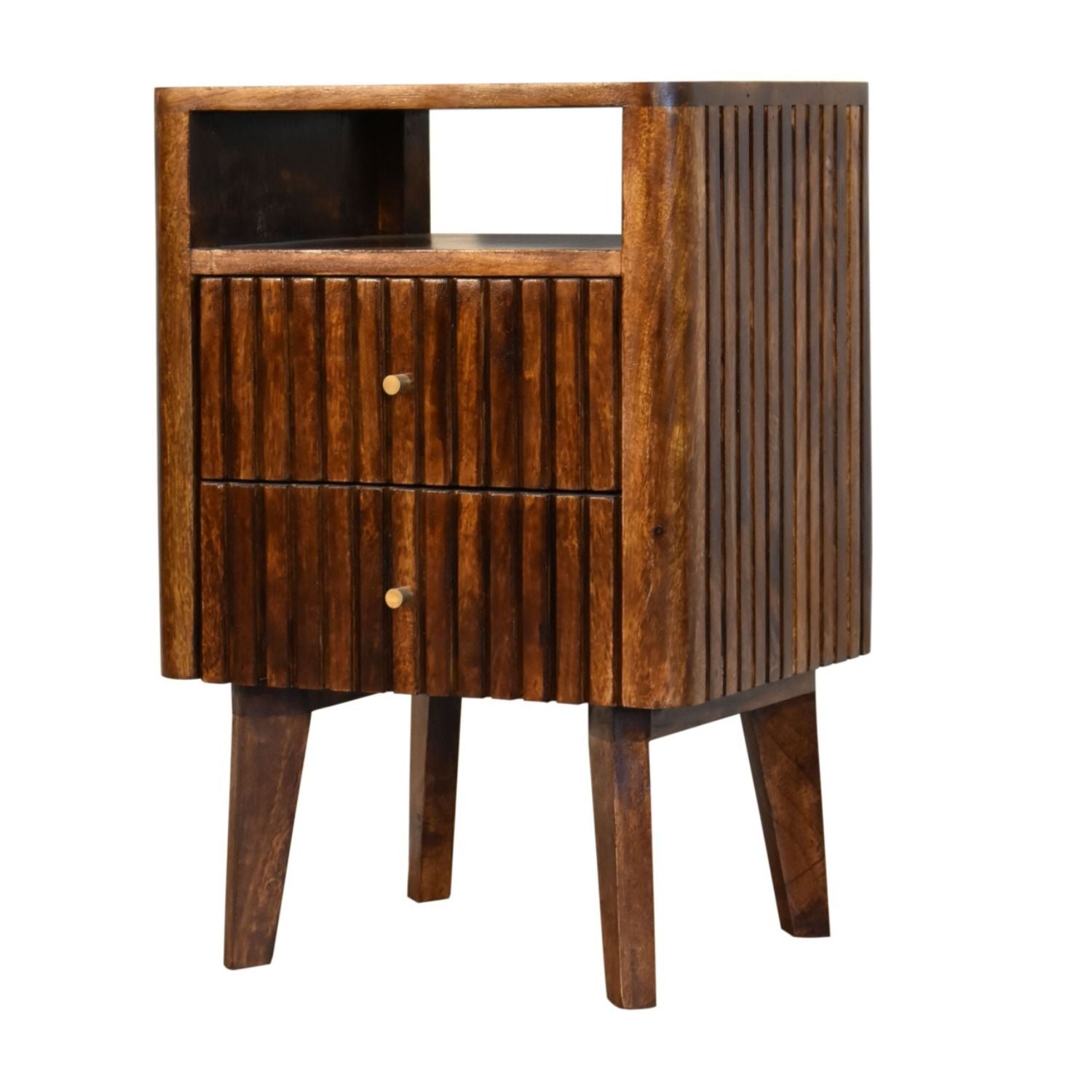 Reeve - Nightstand, 2 Drawers - Chestnut - The Sleep Loft - Online Mattress Showroom NYC