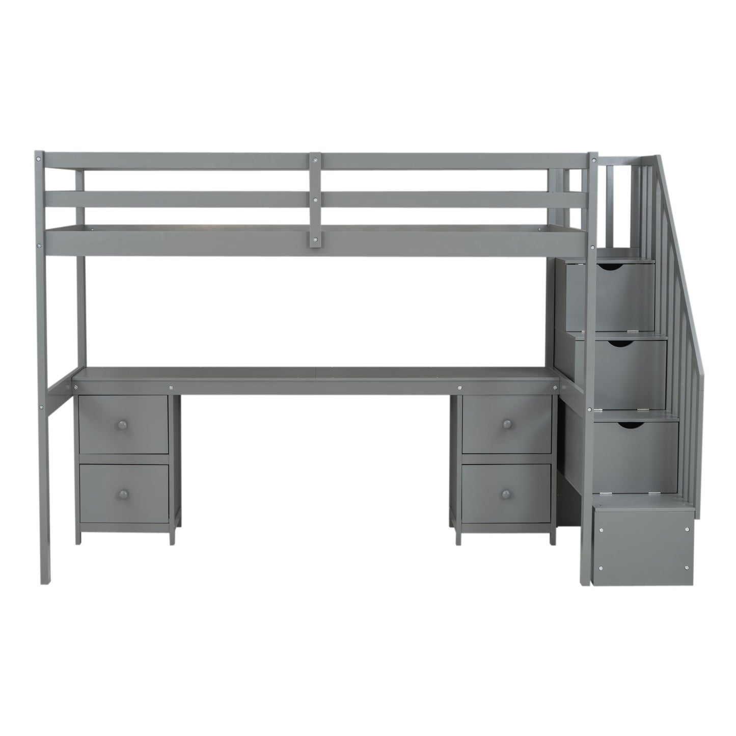 Loft Bed Frame With Built In Desk And Double Storage Drawers - The Sleep Loft - Online Mattress Showroom NYC