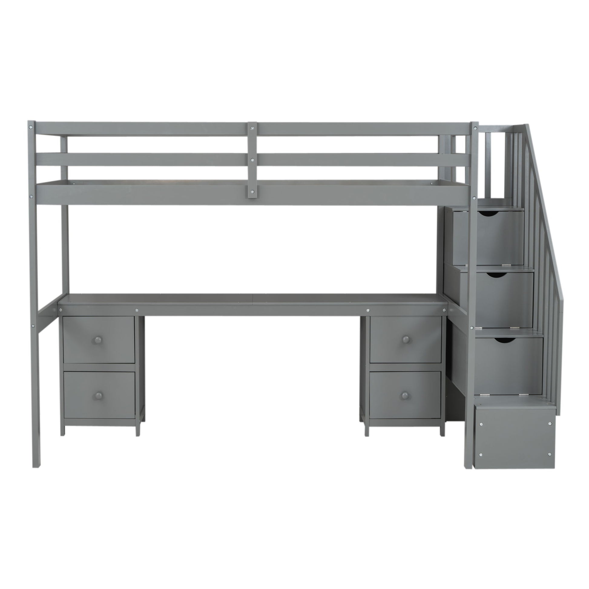 Loft Bed Frame With Built In Desk And Double Storage Drawers - The Sleep Loft - Online Mattress Showroom NYC